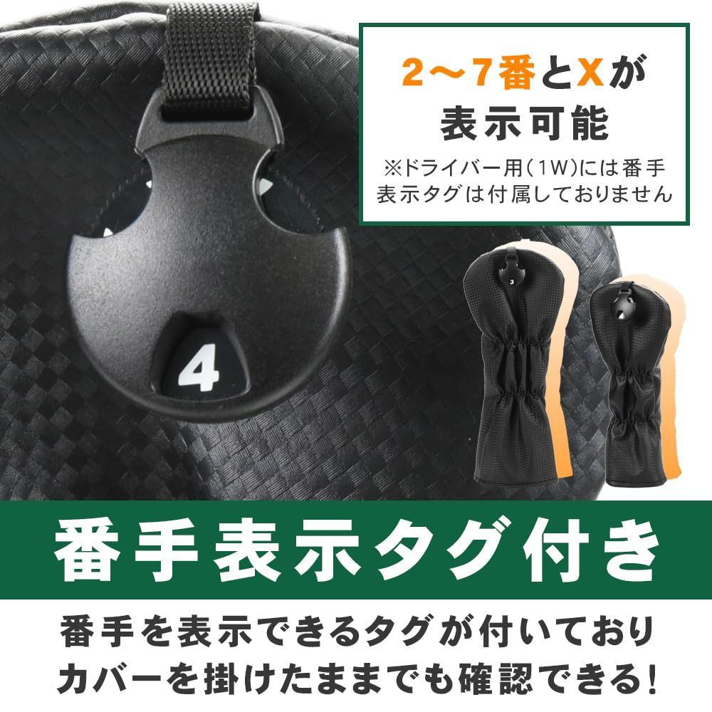 特価商品】ゴルフクラブヘッドカバー 防水仕様 番手タグ付き 傷付き