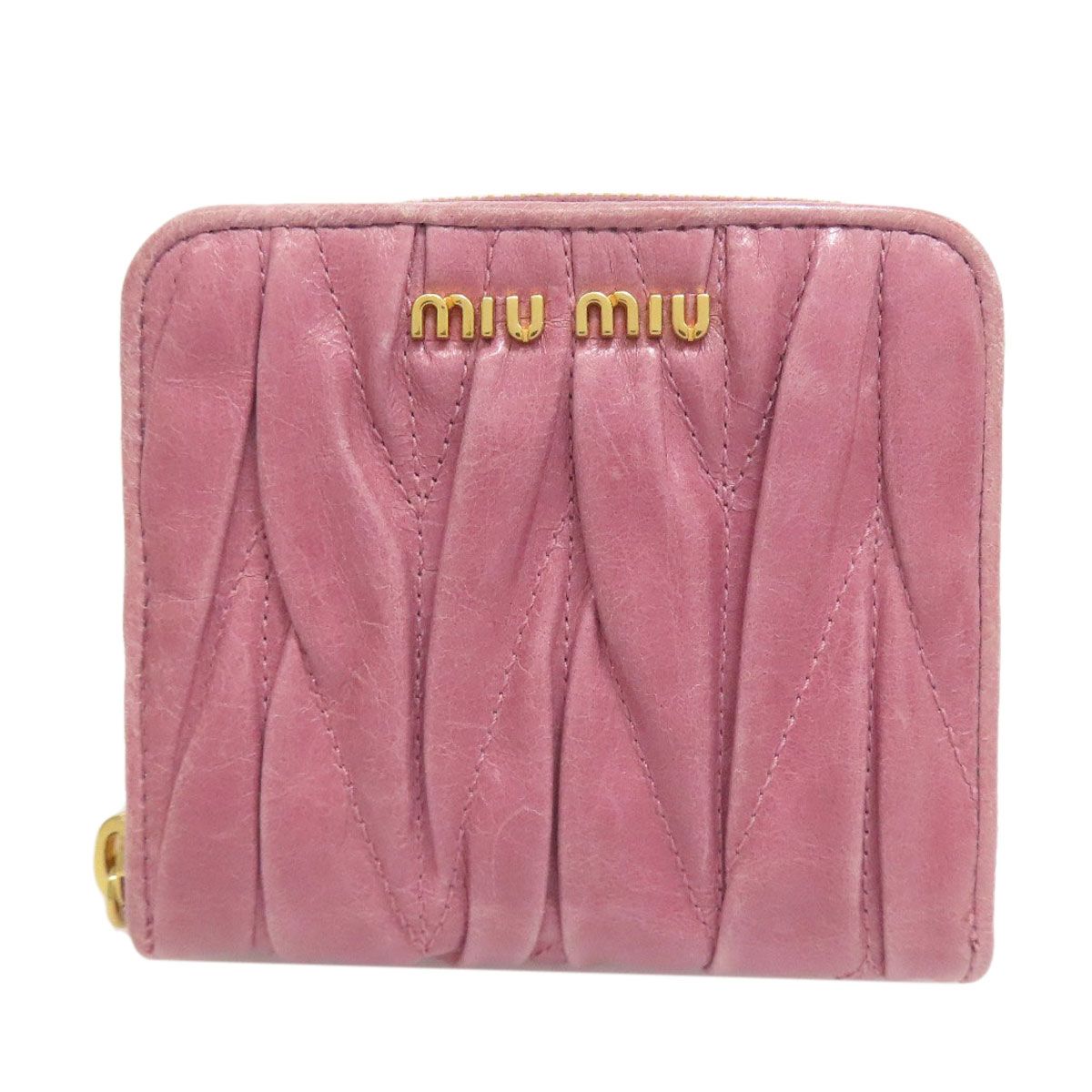 MIUMIU ミュウミュウ マテラッセ 二つ折り財布 小銭入れあり レザー レディース