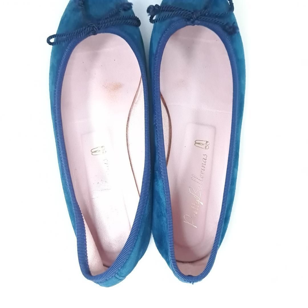 Pretty Ballerinas バレエシューズ リボン グリーン スエード 36