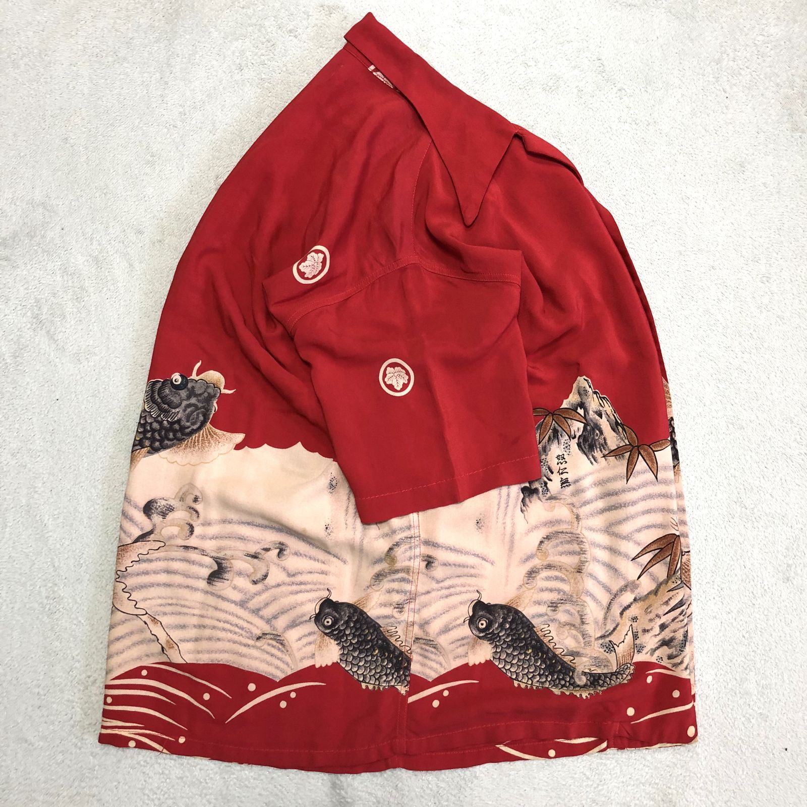 DENIMEドゥニーム和柄アロハシャツS サイズ　半袖長袖2枚セット DENIME ドゥニーム 和柄アロハシャツ 波 ヴィンテージ 古着