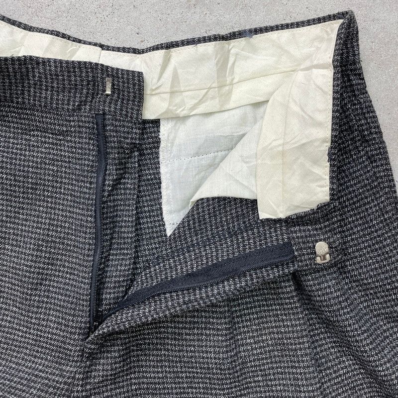 80年代 USA製 CITY STREETS ワイドスラックス 3タック チェック