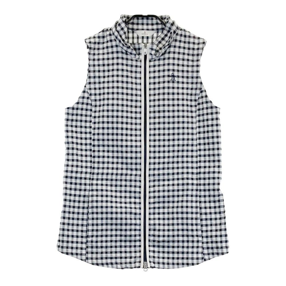 サイズ：L MUNSING WEAR マンシングウェア  フルジップ ベスト チュニック丈 チェック柄 ホワイト系 [240101434811] ゴルフウェア レディース ストスト