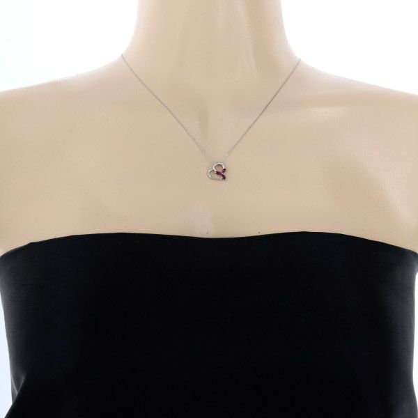 Pt900 Pt850 プラチナ ネックレス ルビー 0.24ct ダイヤモンド