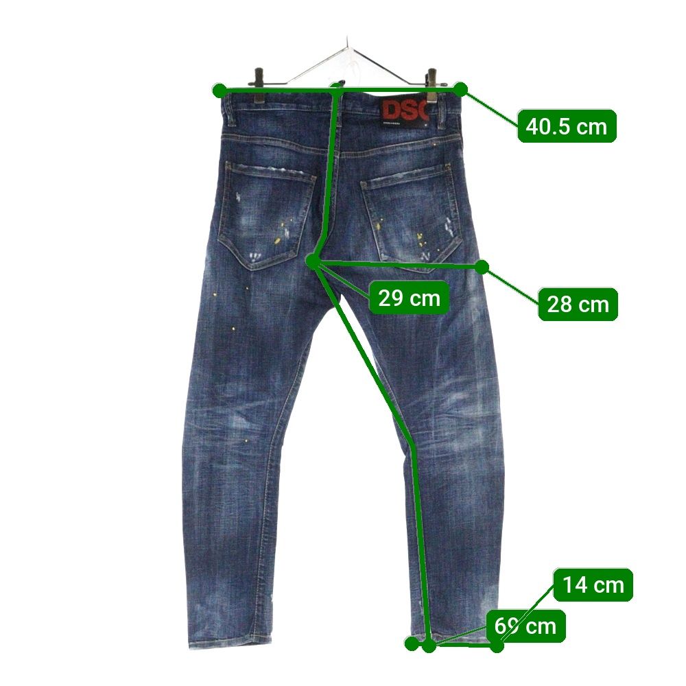 20SS ダメージリペア加工ペイントスキニーデニムパンツ