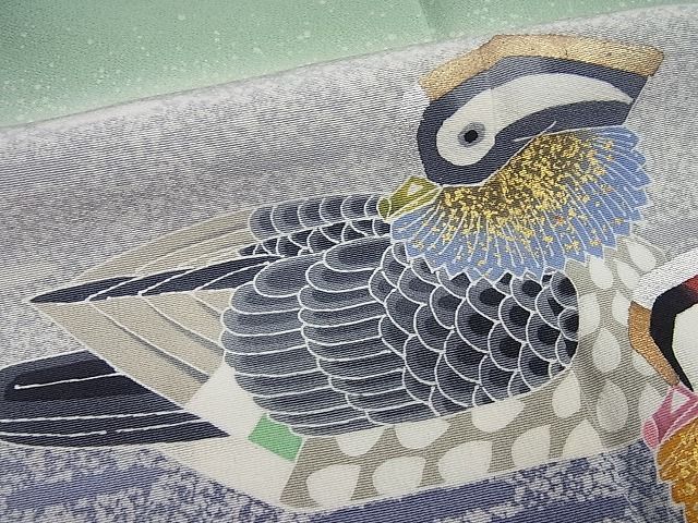 期間限定セール20％off○極上 人間国宝・羽田登喜男 訪問着 鴛鴦 金銀