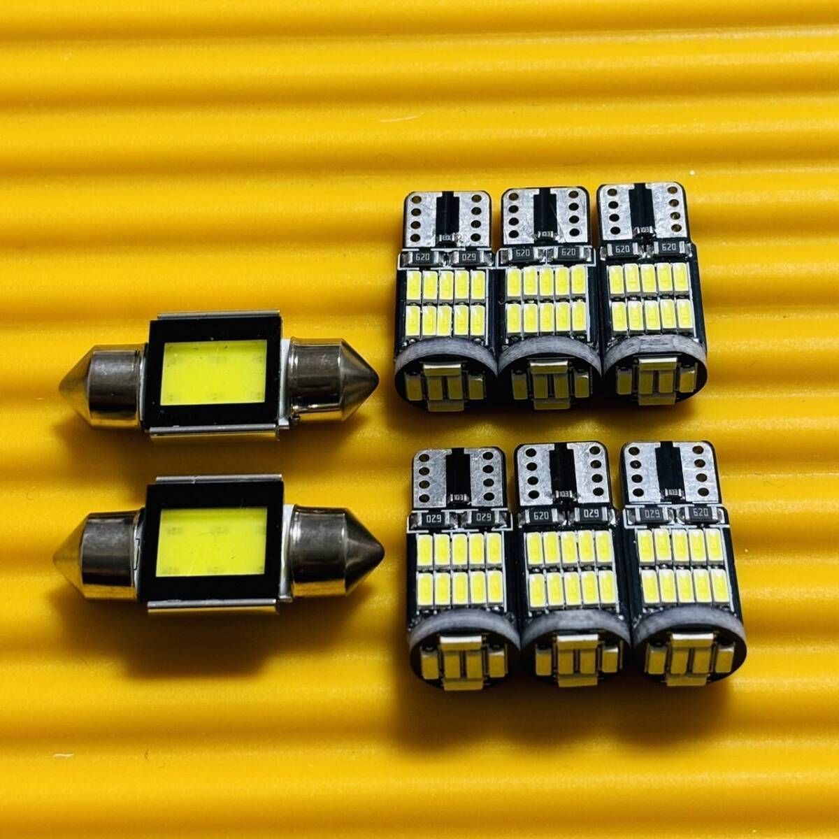 お得セット◇超爆光！デュアリス J10 ルームランプ ナンバー灯 T10 全面COB LED 8個セット ホワイト 日産