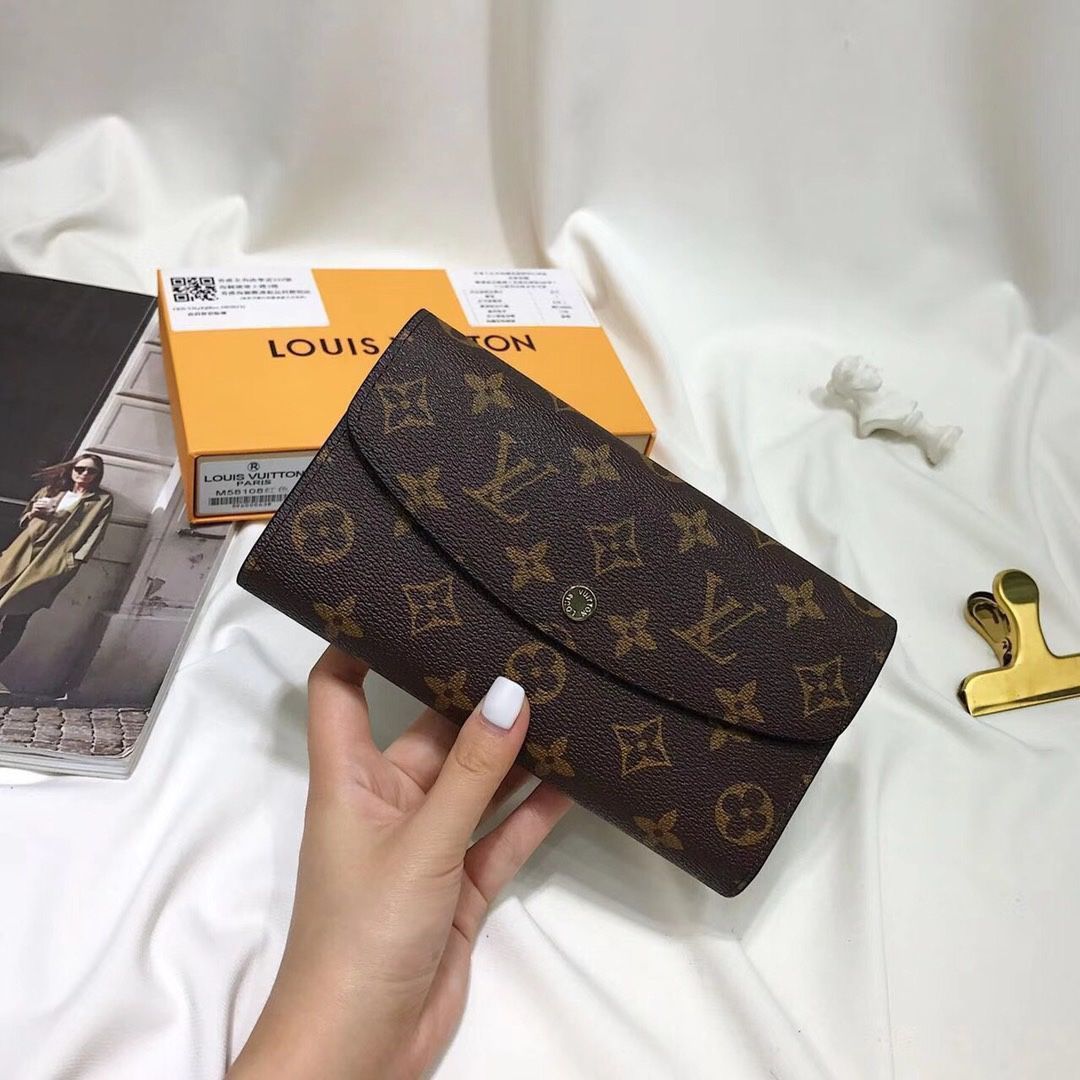 Louis Vuitton 長財布 黒と赤 保存袋付き 今日特価！LV 58108 黒と赤の三折り財布 全国送料無料（一部除く