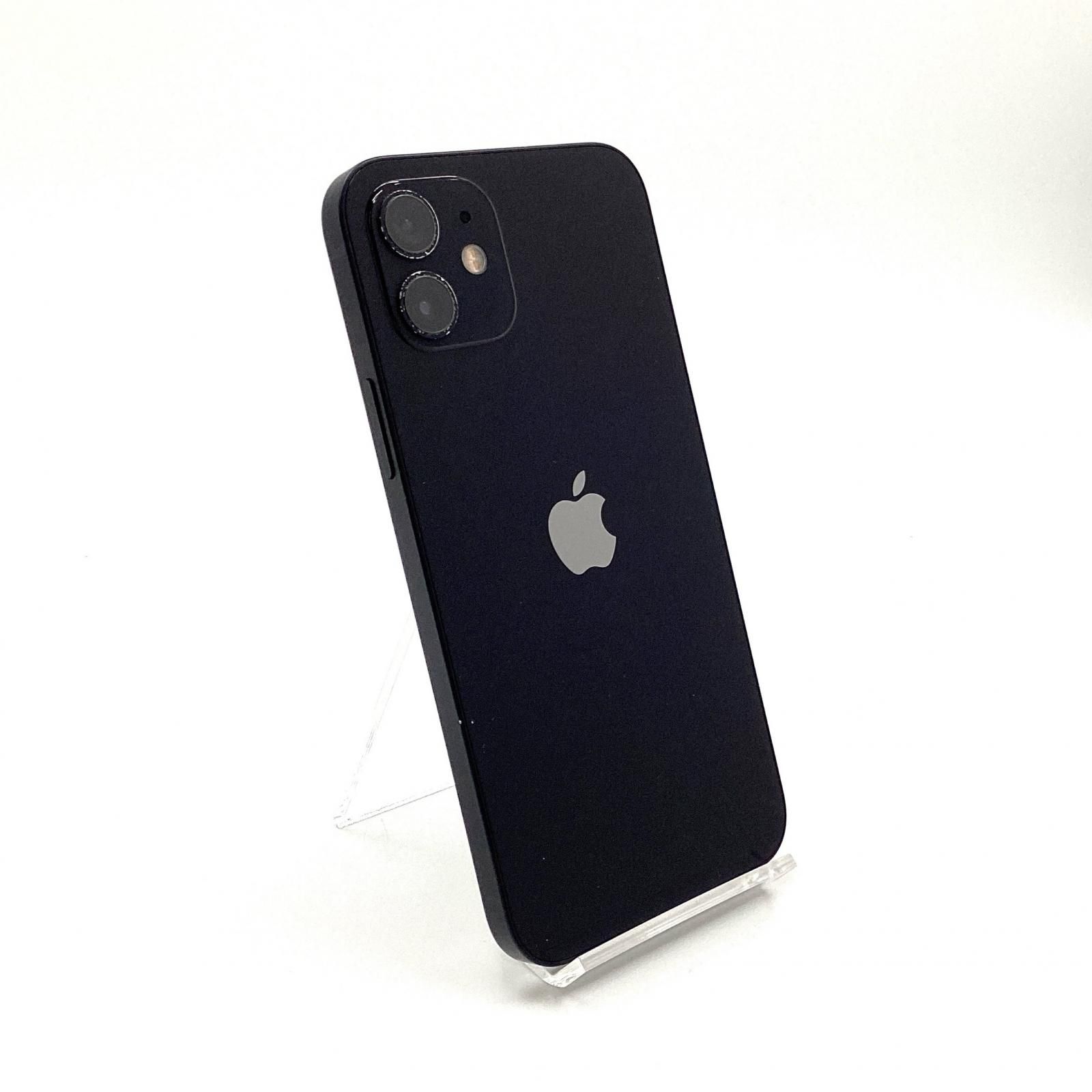 【全額返金保証】【最速発送】Apple iPhone 12 64GB ブラック au 白ロム 75% 動作確認済