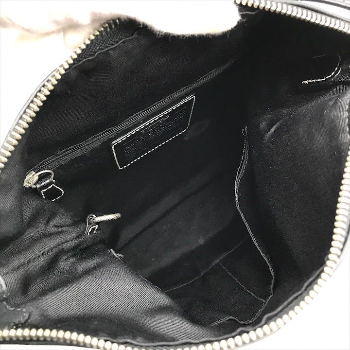 美品 COACH コーチ シグネチャー キャンバス レザー フリンジ ショルダー バッグ ブラック a4443 美品 COACH コーチ シグネチャー キャンバス レザー フリンジ