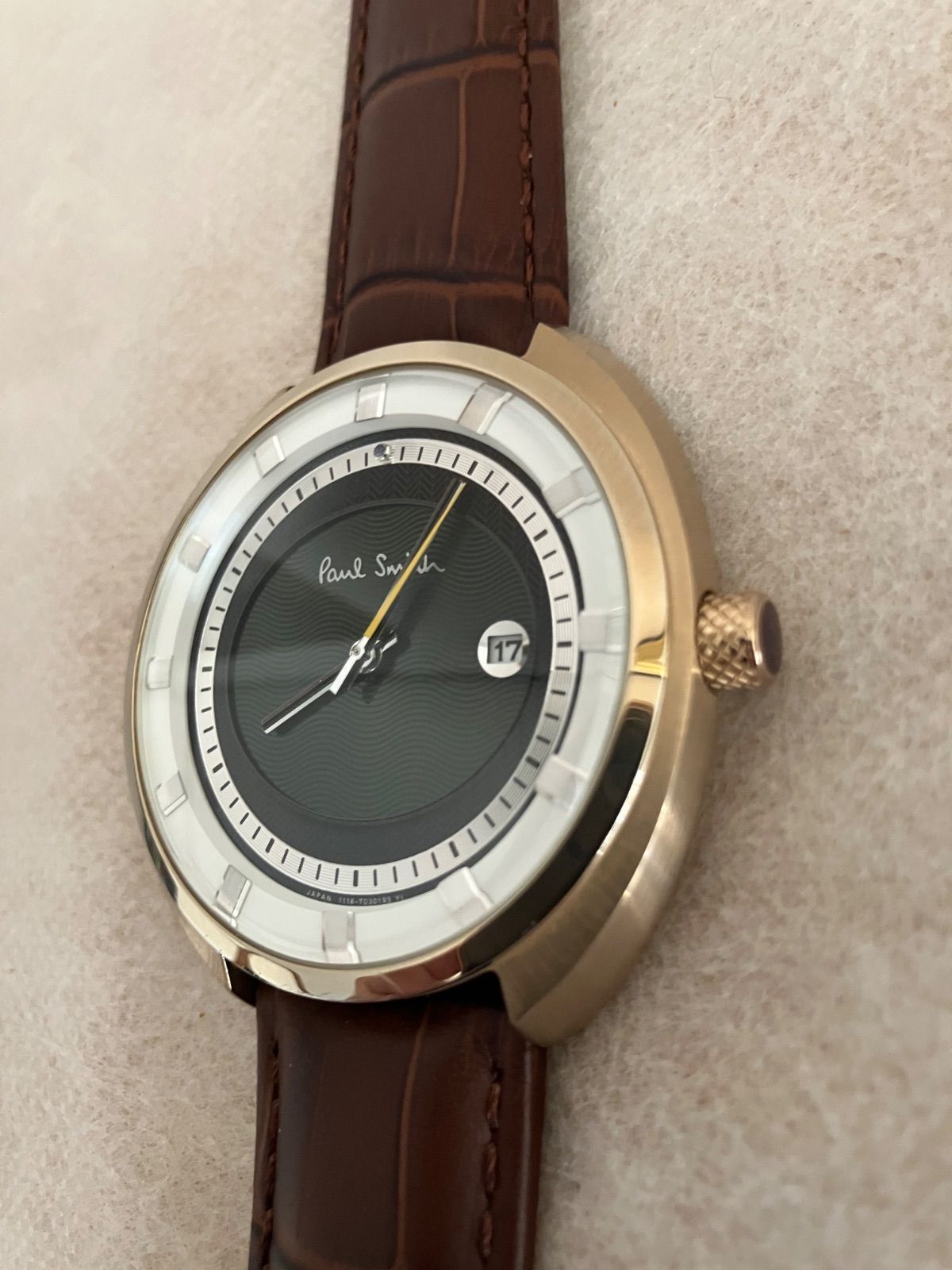 げ 稼働 PaulSmith ポールスミス ステアリング メンズ QZ腕時計 革ベルト