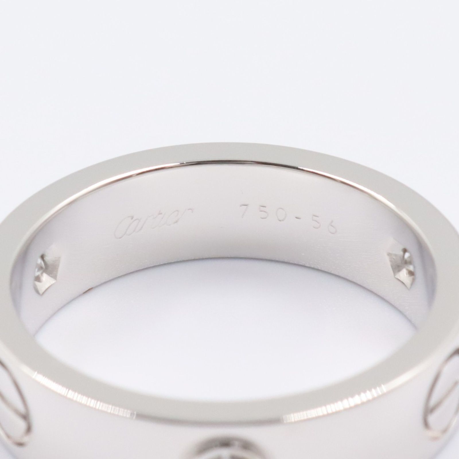 カルティエ CARTIER リング・指輪 ラブリング 3PD K18WG（ホワイト  