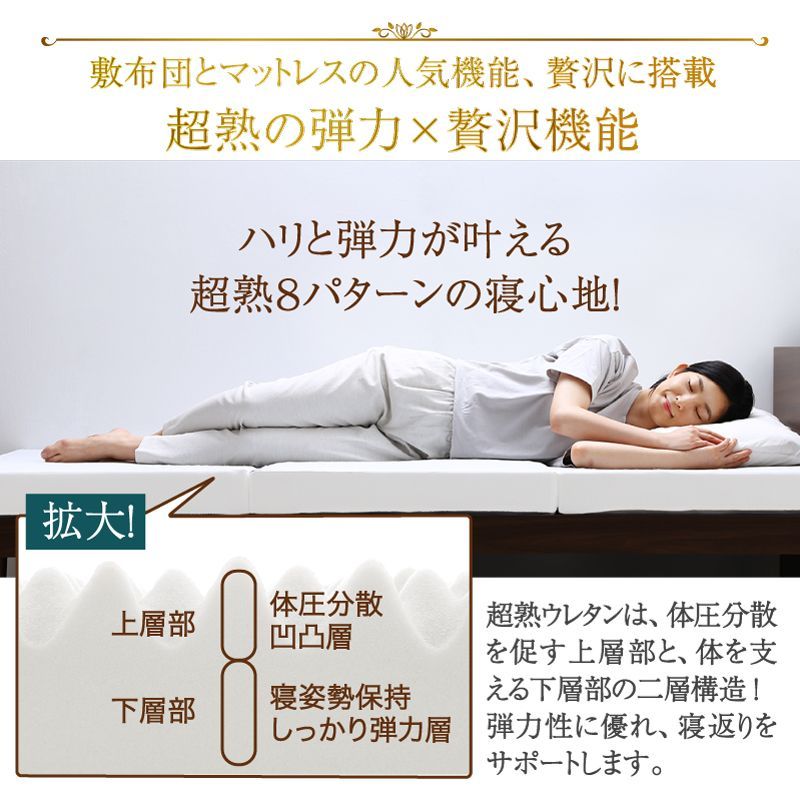 RUCOLA CASA マットレス 3つ折り 折り畳み 高反発 硬め 熟成