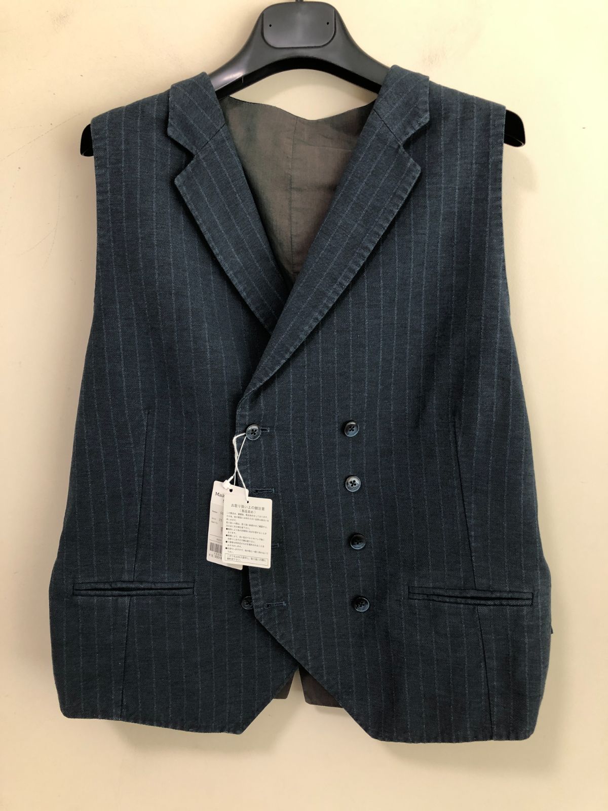 31488　Maker’s Shirt 鎌倉シャツ　スーツ　ベスト　ネイビー　SGS001　４８