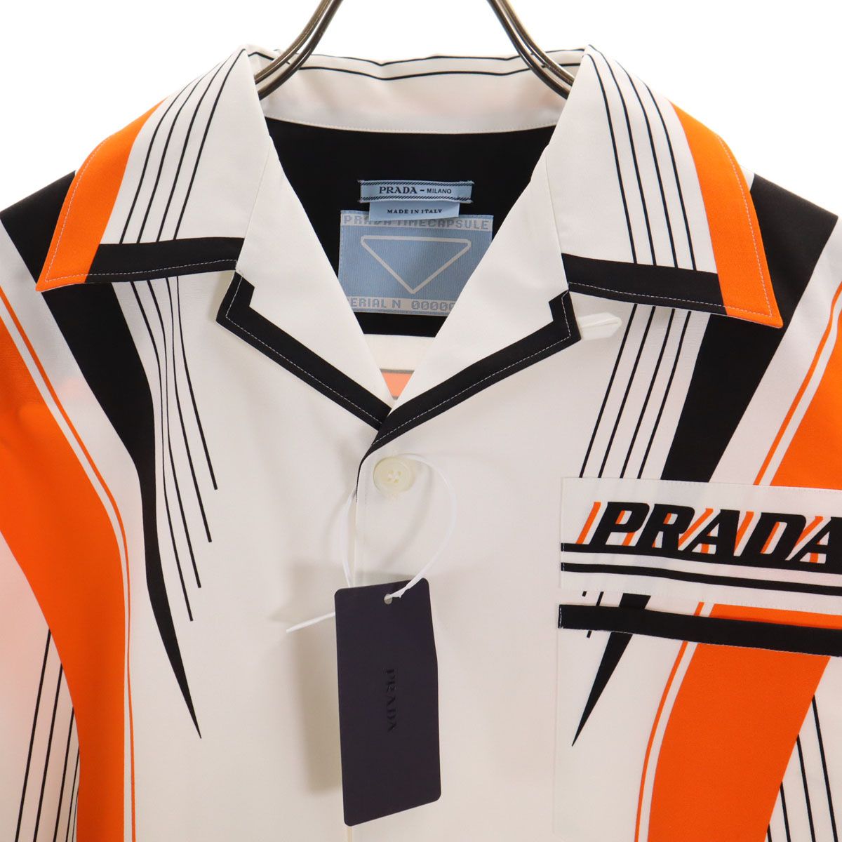 未使用 PRADA プラダ イタリア製 半袖 オープンカラーシャツ S 