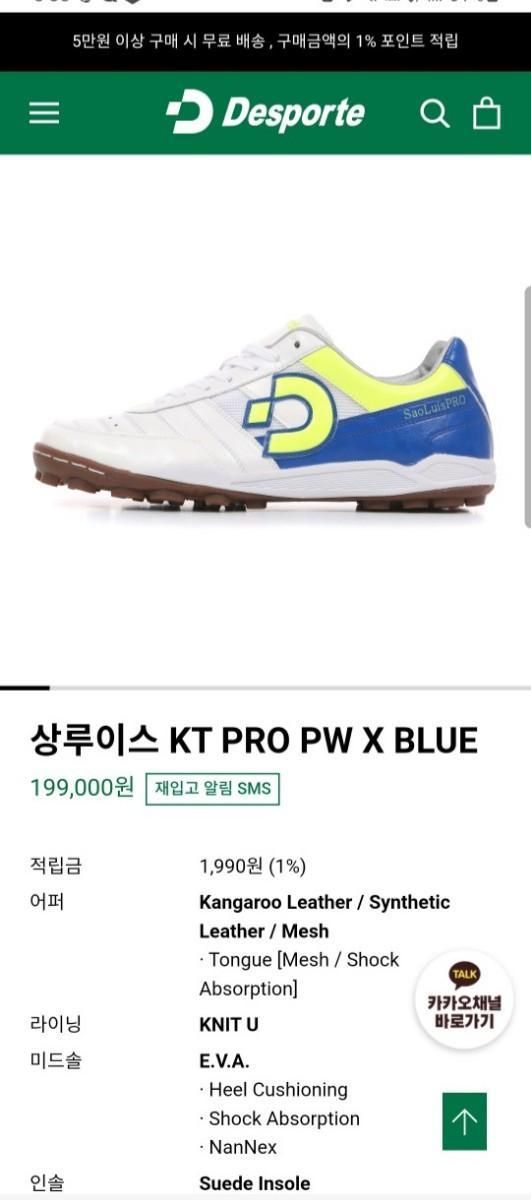 【雷市場（ポンジャン）商品韓国直送】Desporte(デスポルチ) サンルイス プロ サッカーシューズ 255