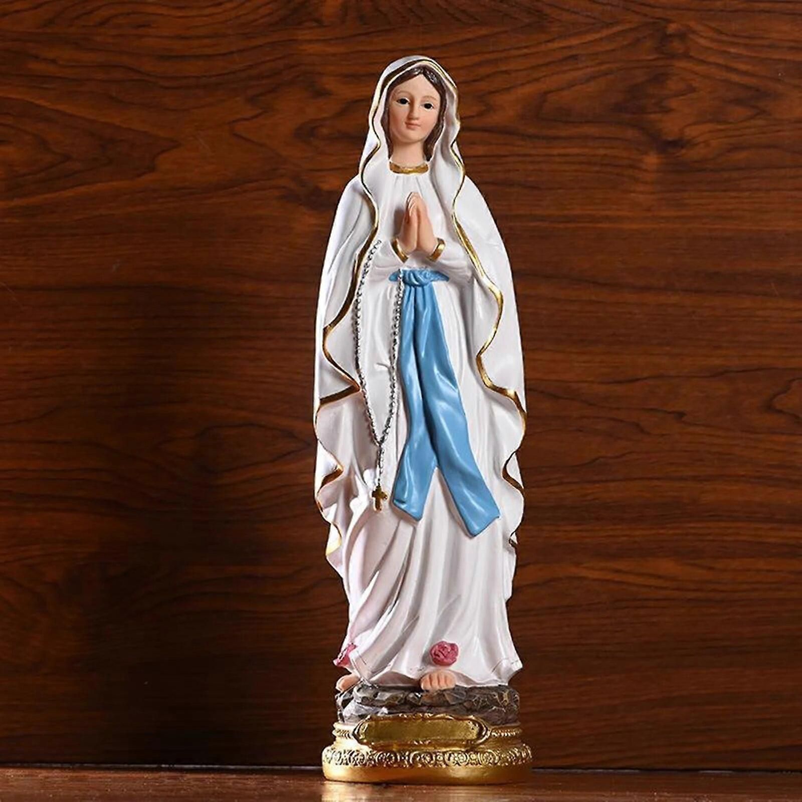 ローマカトリック彫刻樹脂卓上像装飾置物図ルルドの聖母聖母像高さ30cm