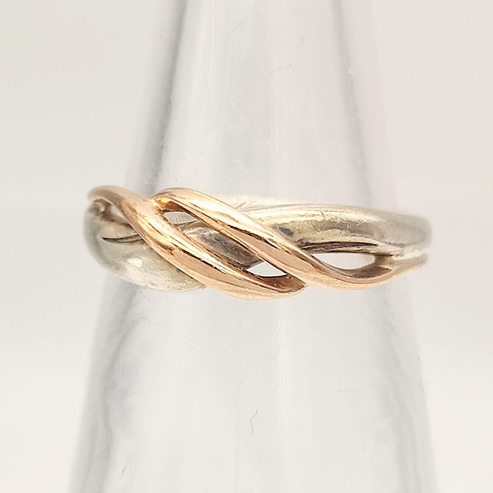 4℃ K10 シルバー コンビリング SILVER ゴールド 金 ヨンドシー 美品】4℃ ヨンドシー コンビデザインリング K10×SILVER シルバー