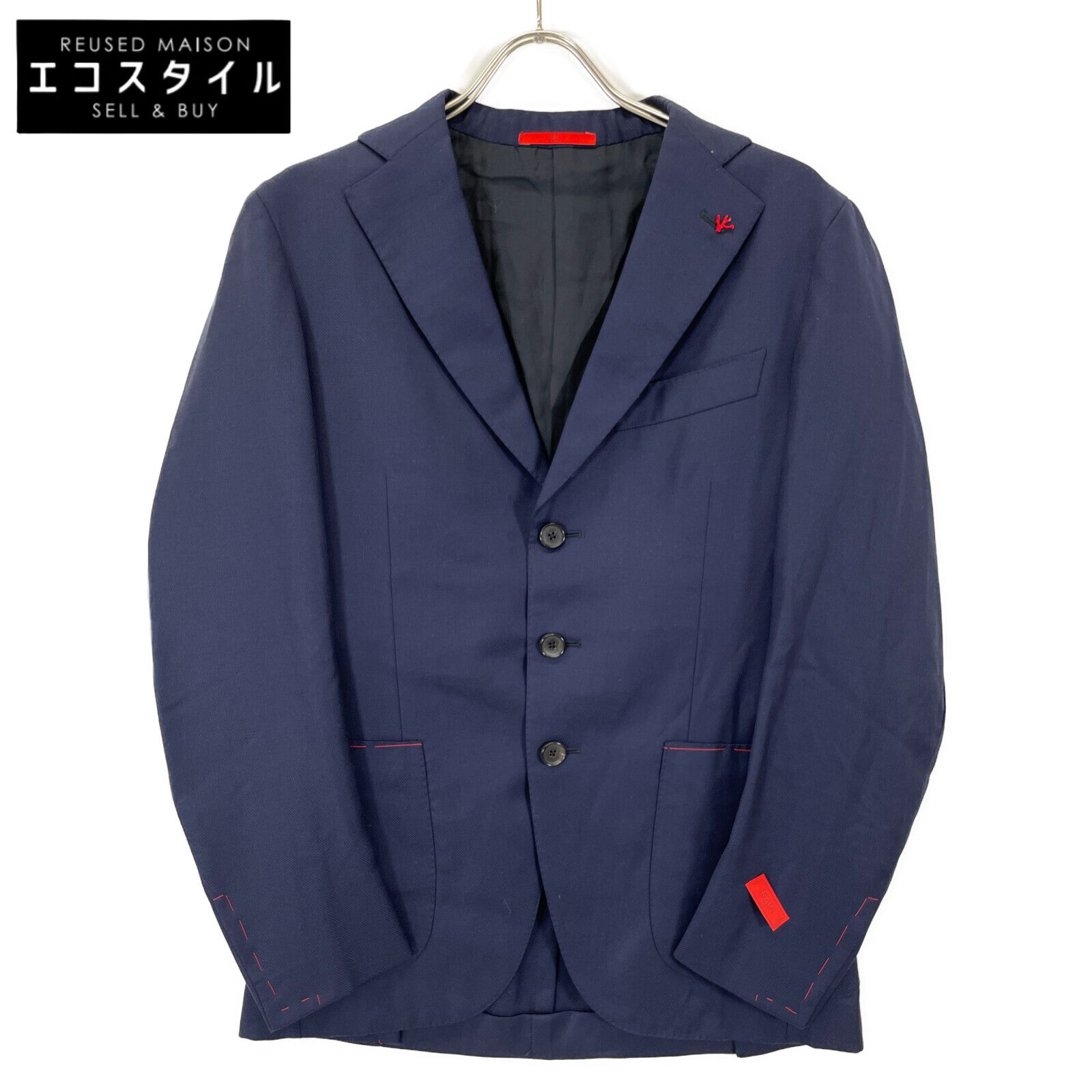 ISAIA イザイア G31S1 ﾈｲﾋﾞｰ SAILOR ｳｰﾙ100 3Bﾃｰﾗｰﾄﾞｼﾞｬｹｯﾄ 50