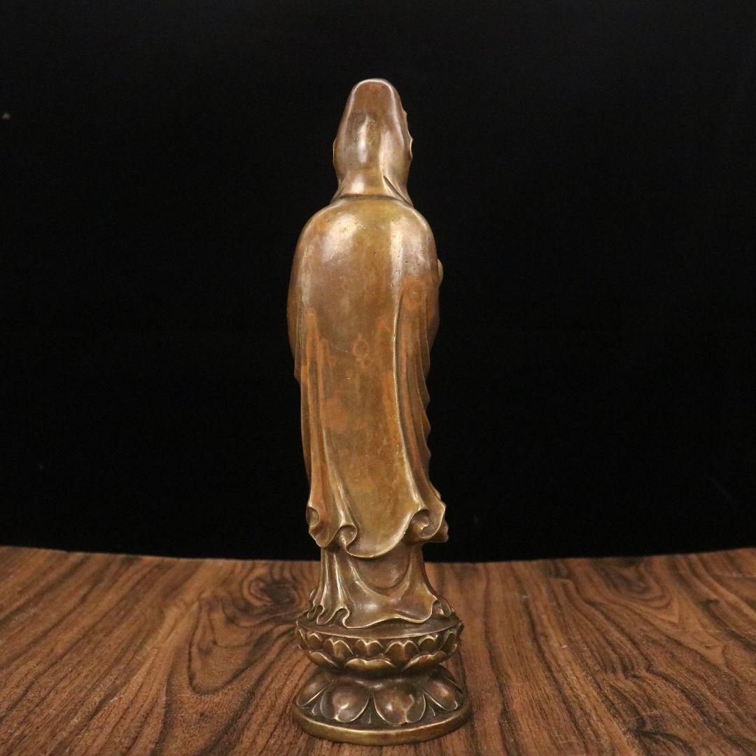 仏教美術 仏像 観世音菩薩像 小仏像 銅製 銅器 仏教美術 仏像 観世音菩薩像 小仏像 銅製 銅器 - メルカリ