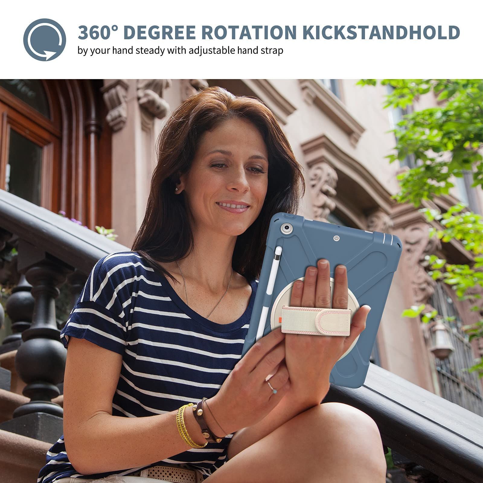 ショルダーストラップ スタンド ハンドベルト 10 9インチ 第4 5世代 Air ペンホルダー iPad 頑丈 ケース お洒落 2025 格好いい 5 2020 4 耐衝撃 360°回転 斜め掛け