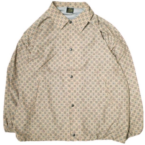 Needles ニードルス 19SS Coach Jacket - Nylon Tussore | Pt. ナイロンタッサー プリント コーチジャケット EJ072 M BEIGE 小紋柄 アウター g21851