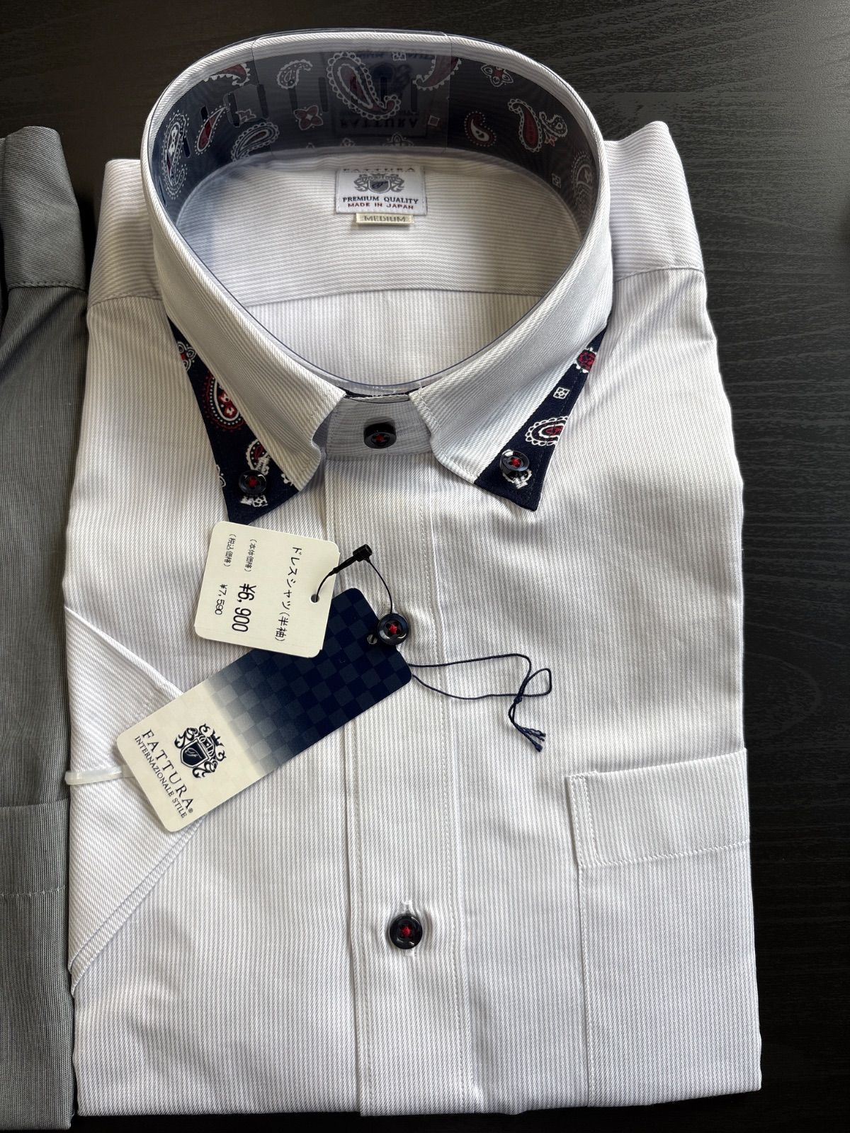 限定セール，爆買い 新品未使用　FATTURA 日本製　シャツ2枚セット　ボタンダウン　ピンク、ブルー　綿100 長袖サイズL