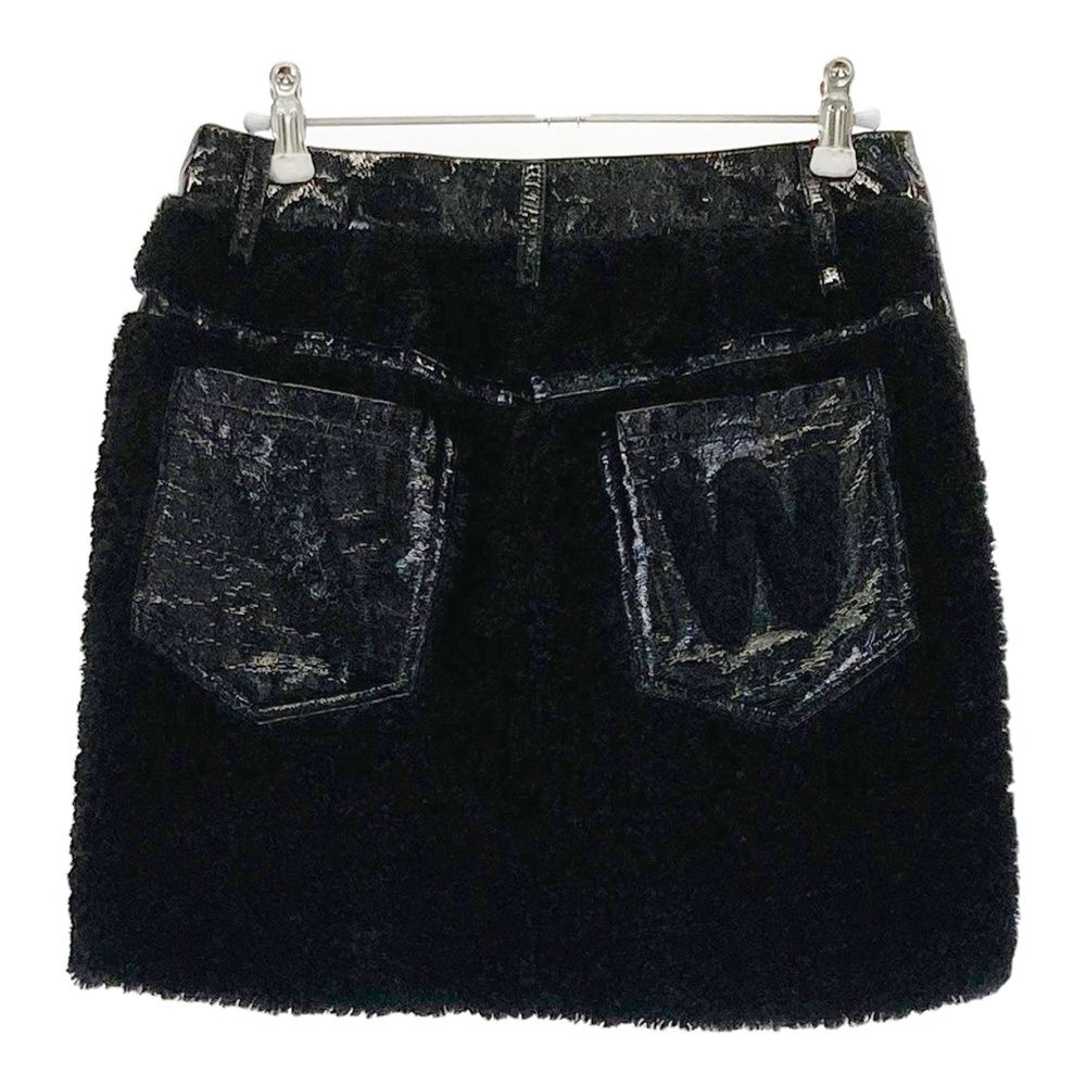 サイズ 1 DANCE WITH DRAGON ダンスウィズドラゴン フェイクレザー切替 ボアスカート ブラック系 240101479689 ゴルフウェア レディース ストスト