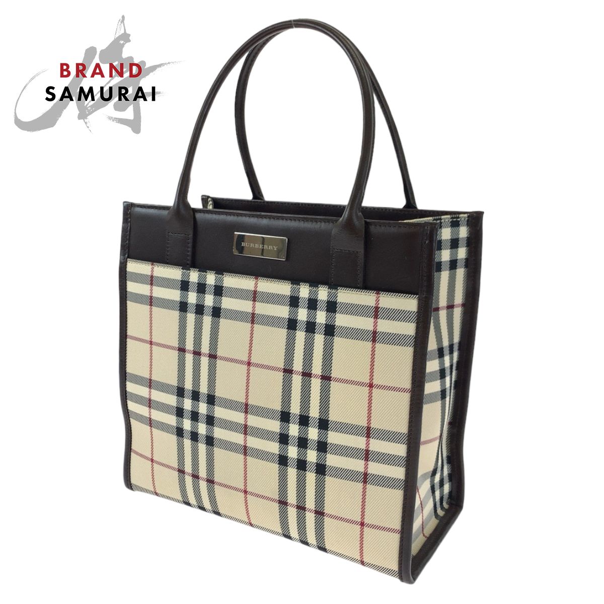 BURBERRY バーバリー ノバチェック ブラウン 茶 キャンバス