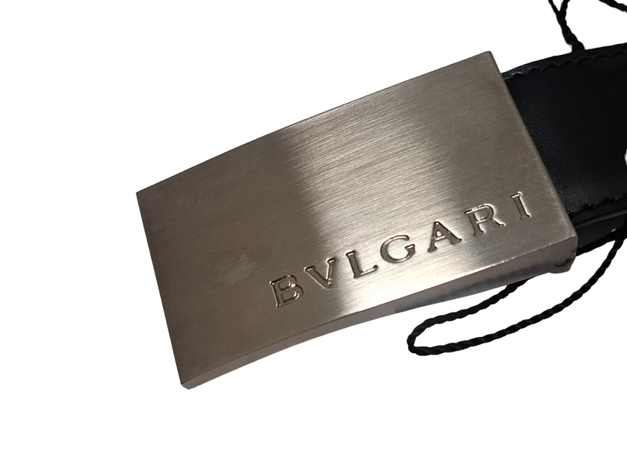 BVLGARI ブルガリ ベルト シルバーバックル スクエア ブラック - 通販