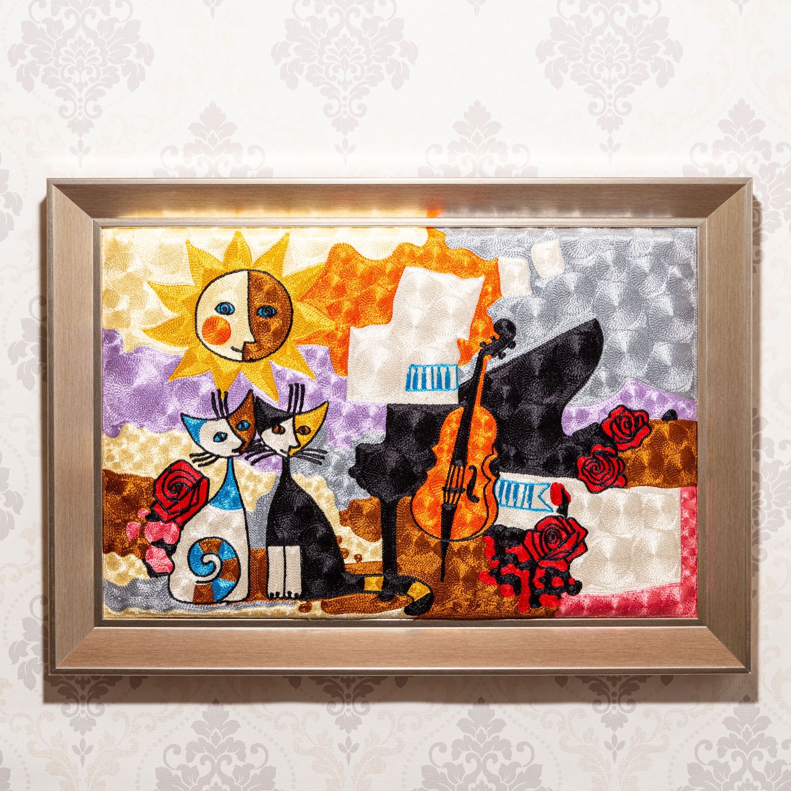 模写】絵画 川端龍子 日本画 繊細な葉と花の美を描いた和風アート V81