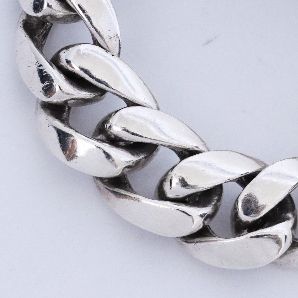 121g シルバー925 フローラルクロスリンク チェーン ブレスレット 121g