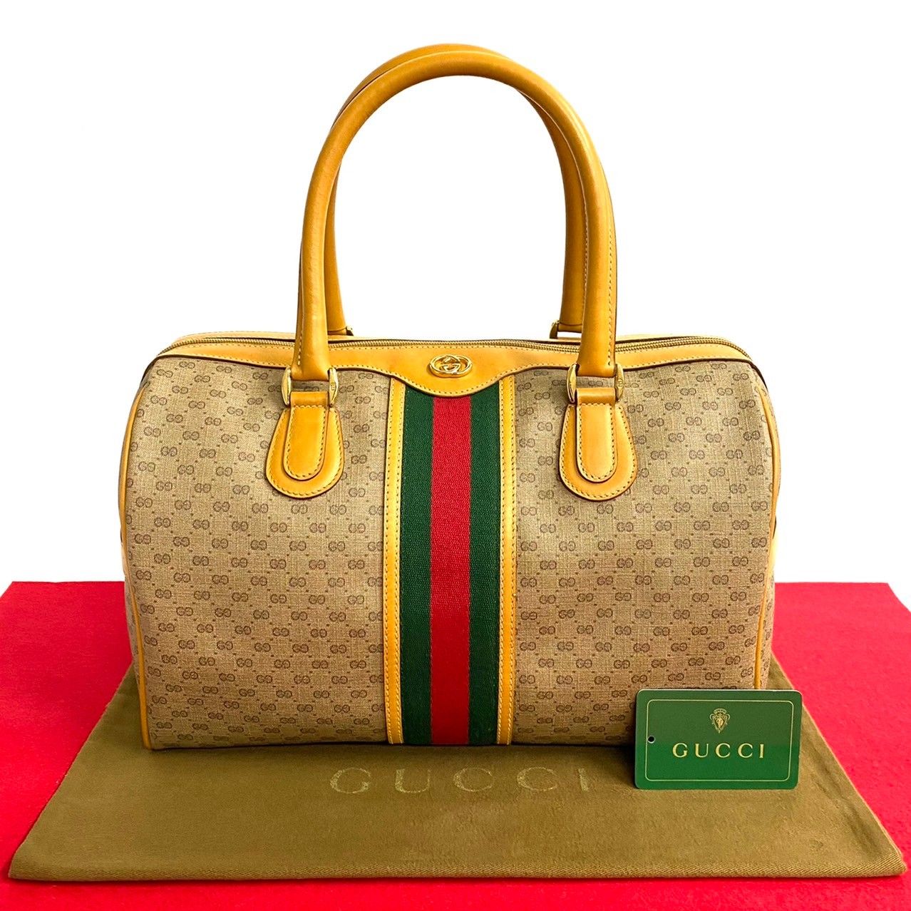 GUCCI グッチ ボストンバッグ マイクロGG ヴィンテージ GUCCI グッチ ボストンバッグ マイクロGG ヴィンテージ