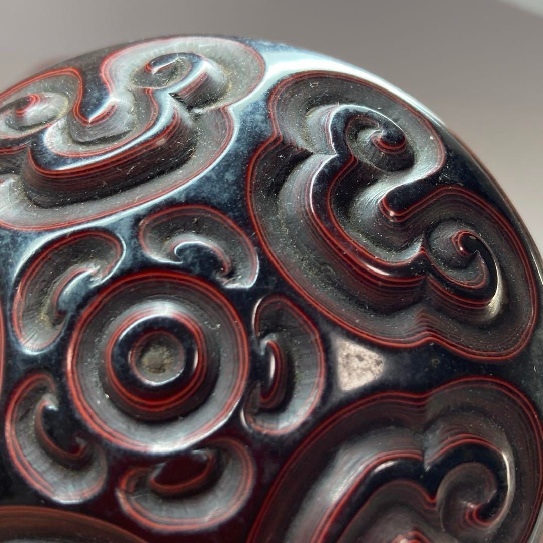 本堆朱　倶利香合　直径8㎝、74g 本Y5-0519☆トエウ 本堆朱 倶利香合 直径8㎝、74g 本Y5-0519☆トエウ - メルカリ