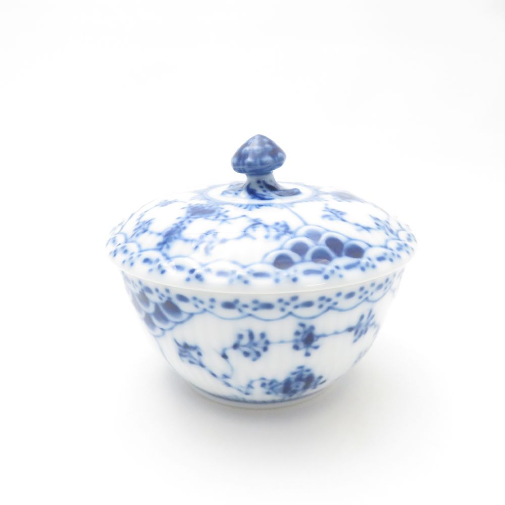 ROYAL COPENHAGEN ロイヤルコペンハーゲン ブルーフルーテッドハーフレース シュガーボウル 砂糖 デンマーク製 SC9121B2