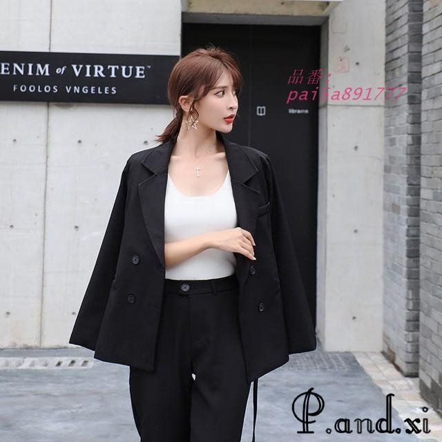 レディースファッション 2点セット スーツ レディース 通勤 OL 春 パンツスーツ カジュアル 韓国風 お洒落 秋 ブラック 黒 スーツ ライトグリーン フ pai5a891777