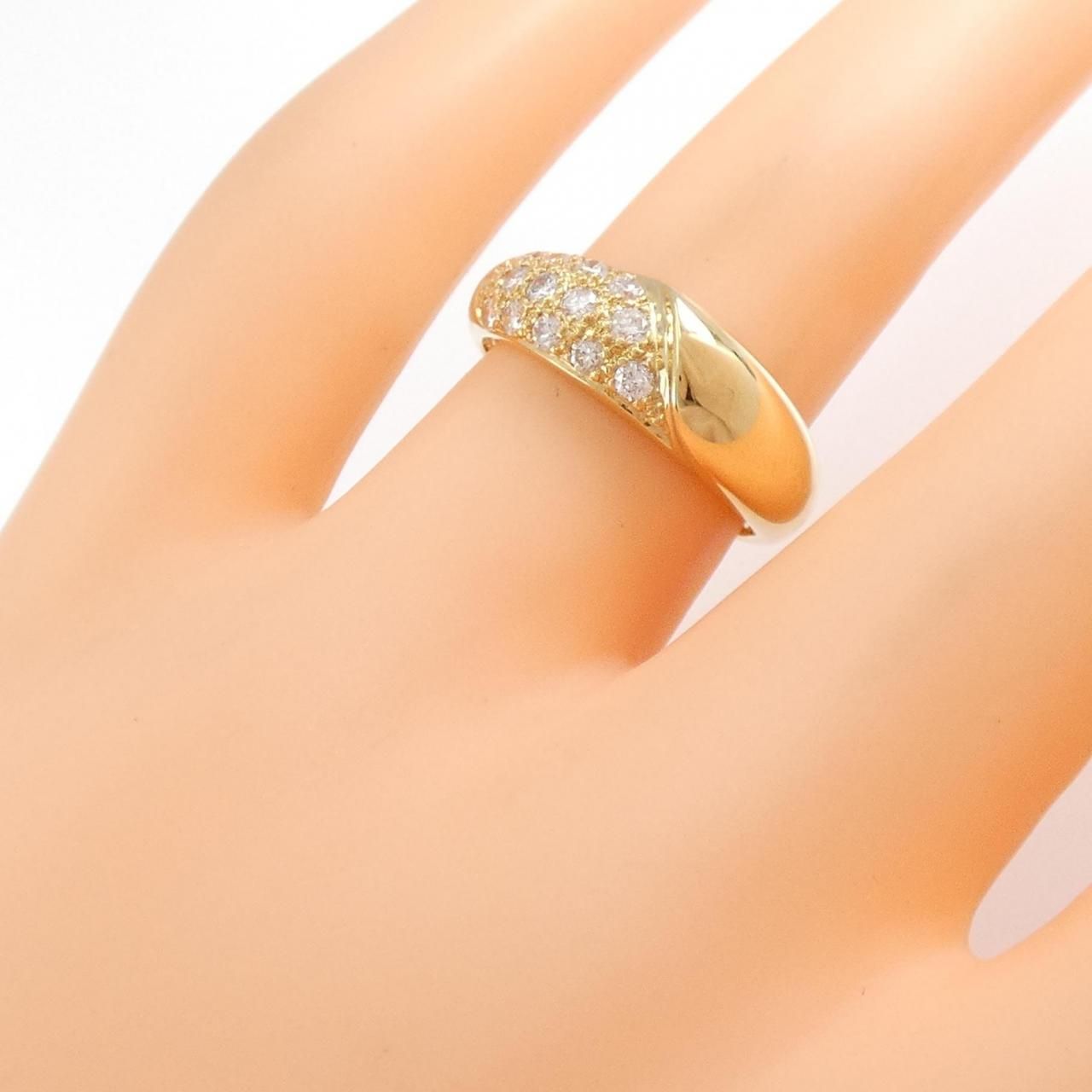 中古】 K18PG ダイヤモンド リング 0.35ct SELBY 送料サービス K18YG  