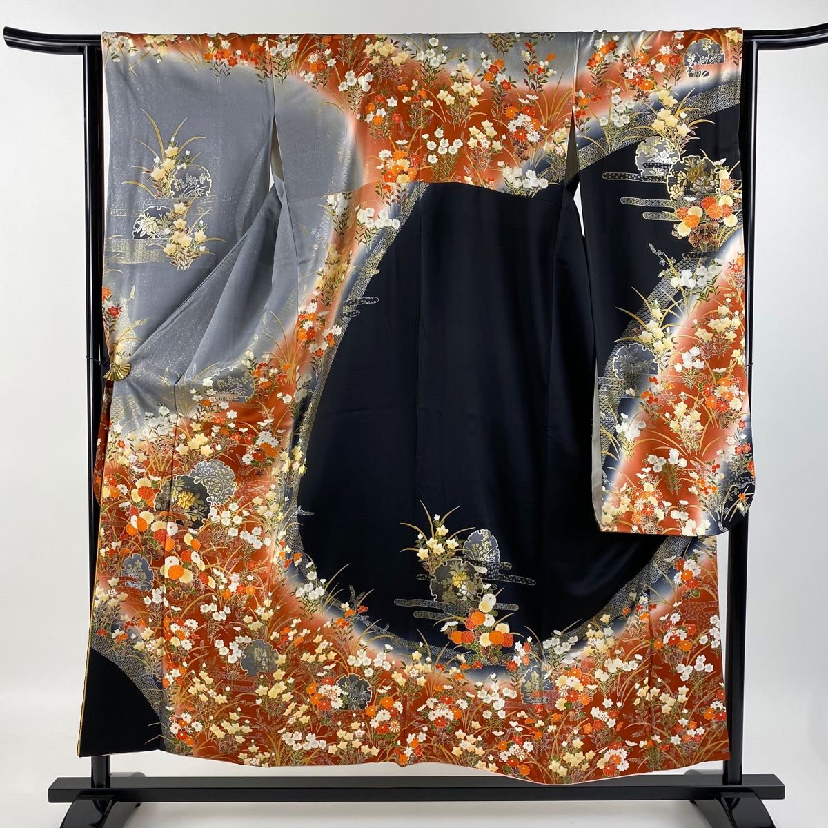 【中古】 緋襦袢の花嫁/雄飛/早水しほり 4k2095 色打掛 袷 花嫁衣装 刺繍 尾長鳥 赤 金色 銀色 白 緑 青 花