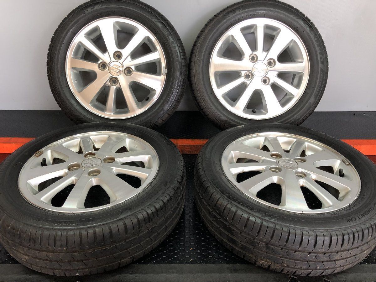 BS ECOPIA NH100C 165|60R14 夏タイヤ SUZUKI エブリィワゴン 純正アルミホイール 14インチ 4.5J4HPCD100 50 20年製 バリ溝 STD035