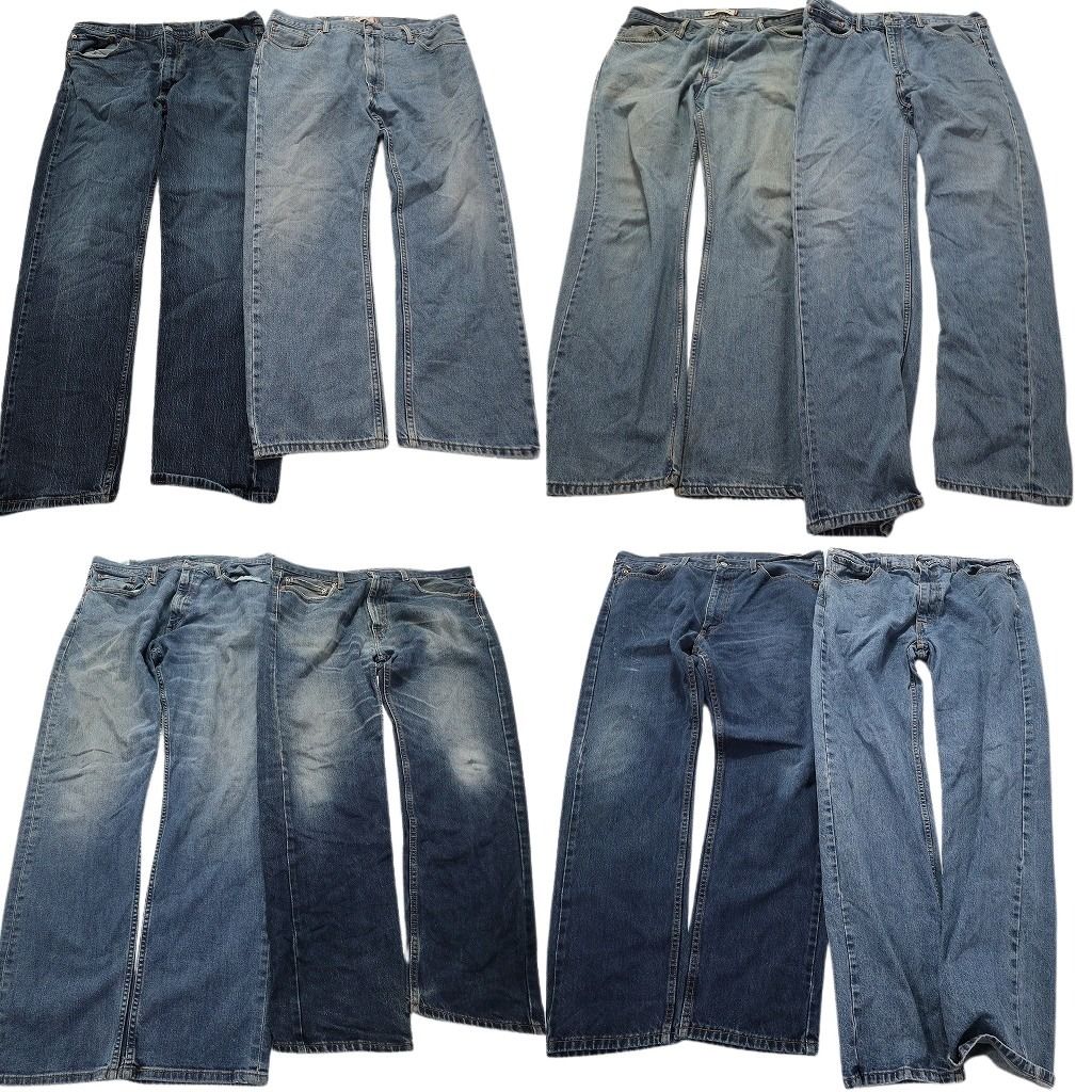 古着卸 リーバイス 505 デニム パンツ 8枚セット メンズ 38 インディゴブルー ライトブルー アメカジ 古着 NA5747