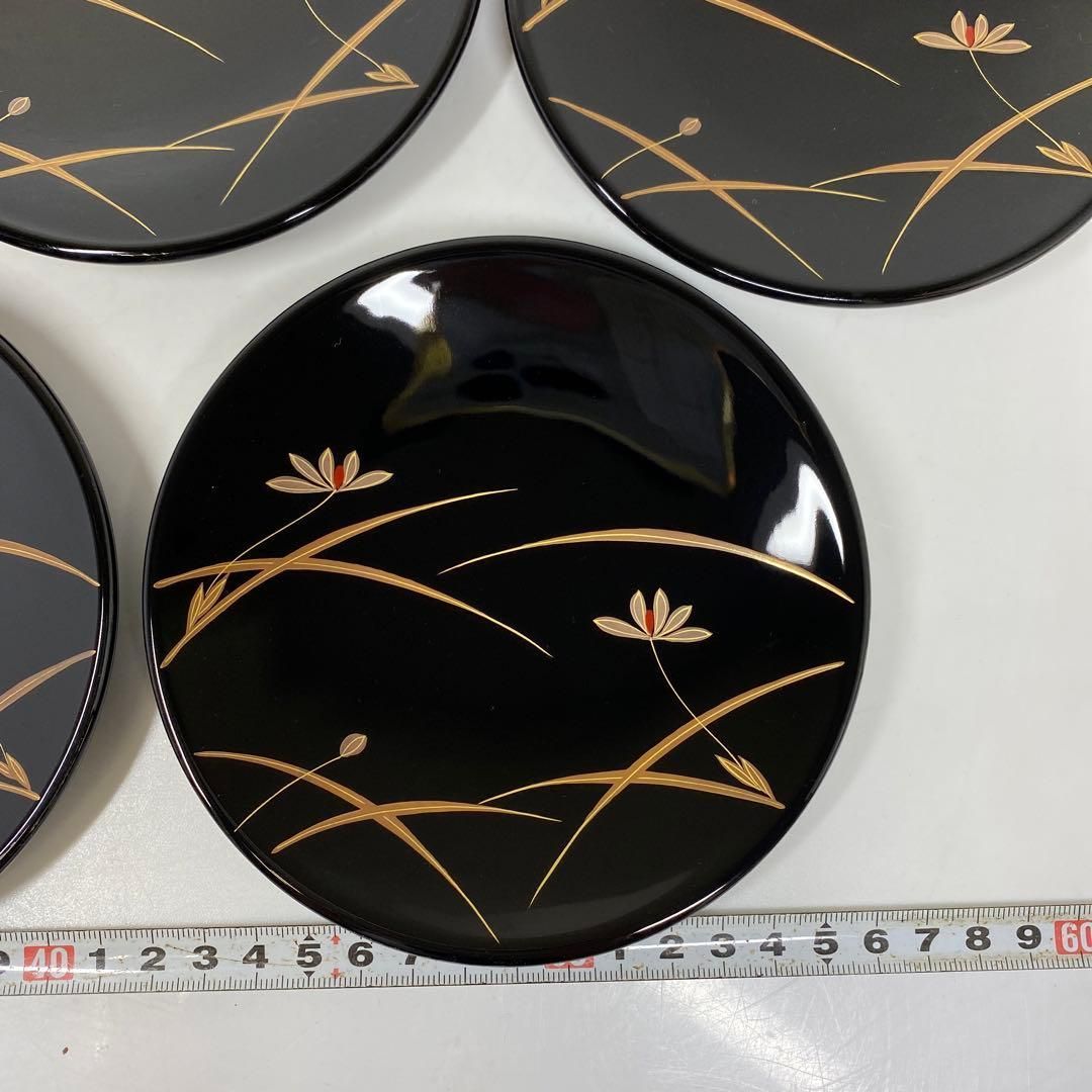 喜八作 木製蒔絵銘々皿 共箱 口径13.6㎝ 東里6-1003④ 【公式通販】