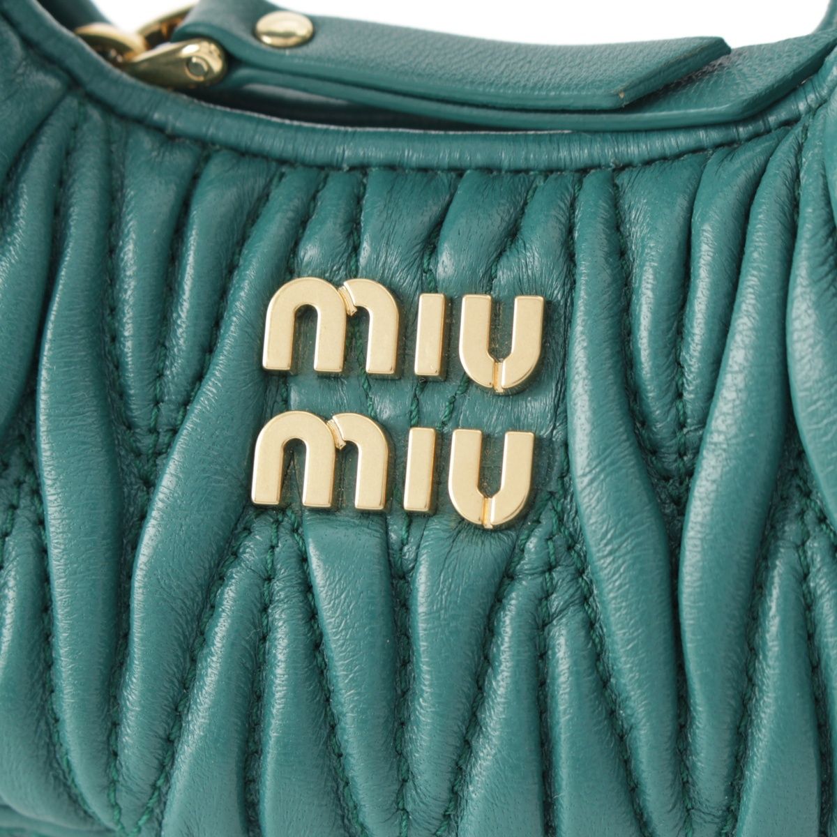 ミュウミュウ マテラッセ ワンダー ホーボー レザー ロゴ 2way  