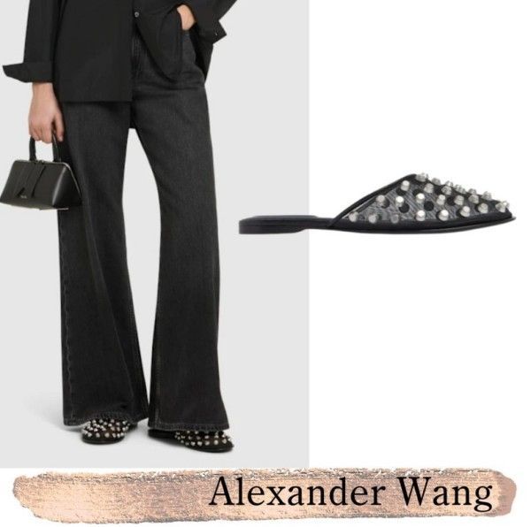 Alexander Wang 関税込 10mm ローズメッシュフラットスリッパ♪