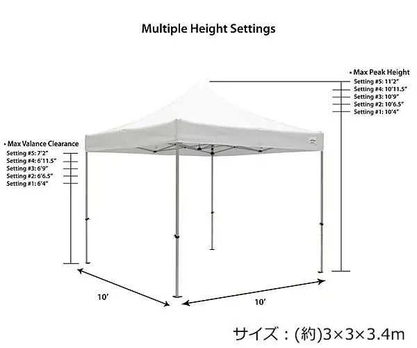 CARAVAN CANOPY キャラバンキャノピー サイドウォール付 テント 3m×3m 大型 タープテント 10フィート×10フィート 簡単組立  簡単設置 高さ調整可能 アルミフレーム キャンプ アウトドア 屋外 イベント コストコ|mercariメルカリ官方指定廠商|Bibian比比昂代買代購