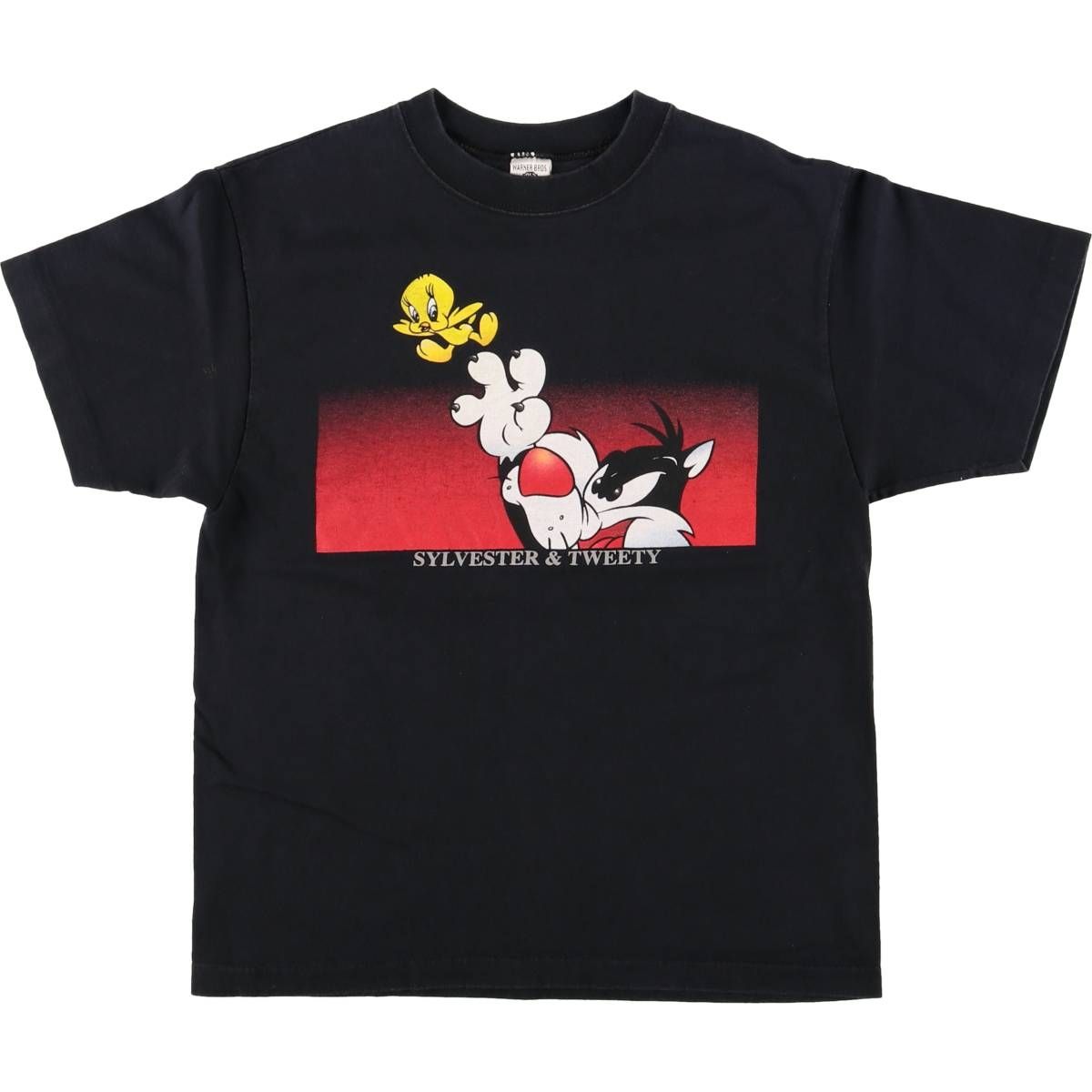 古着 90年代 LOONEY TUNES ルーニーテューンズ シルベスターキャット トゥイーティー キャラクタープリントTシャツ eaa587810
