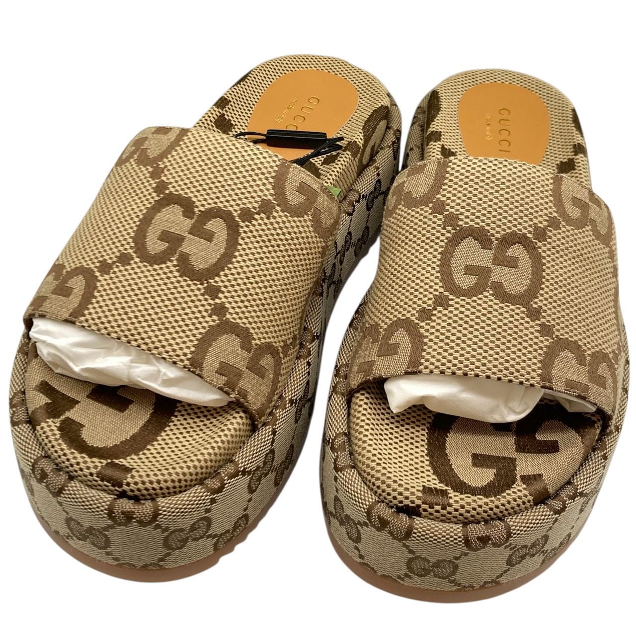 【美品】GUCCI グッチ　GGキャンバス　厚底　サンダル ◇ 【新品 / 未使用品】GUCCI / グッチ GGキャンバス 厚底 サンダル MB