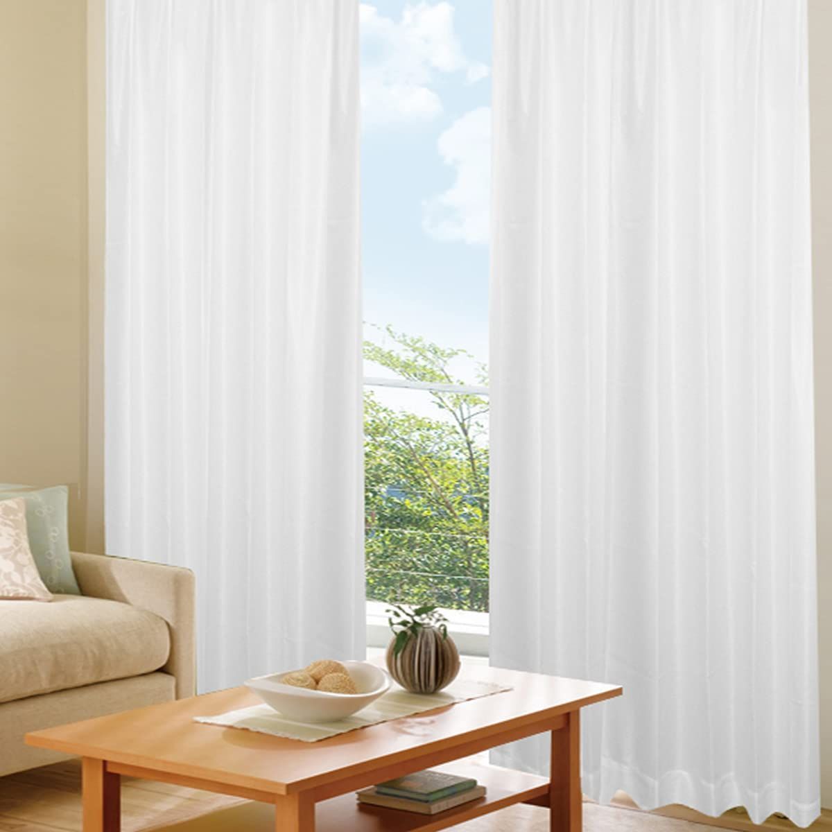 【数量限定】色：ホワイト トウオンカリョウ 保温) 断熱 レースカーテン ミラー