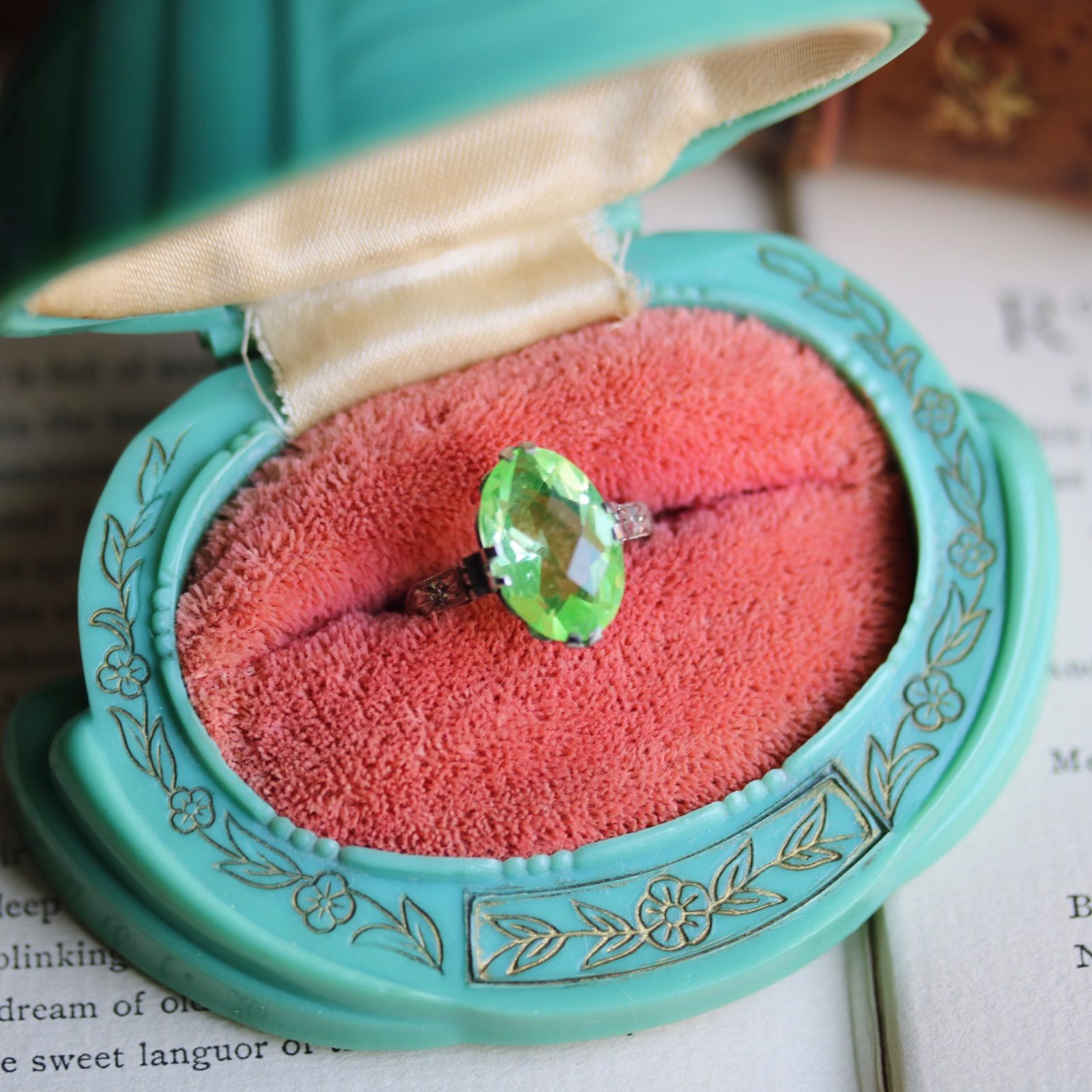 USA製 アンティークリングボックス アールデコリングケース セルロイド  