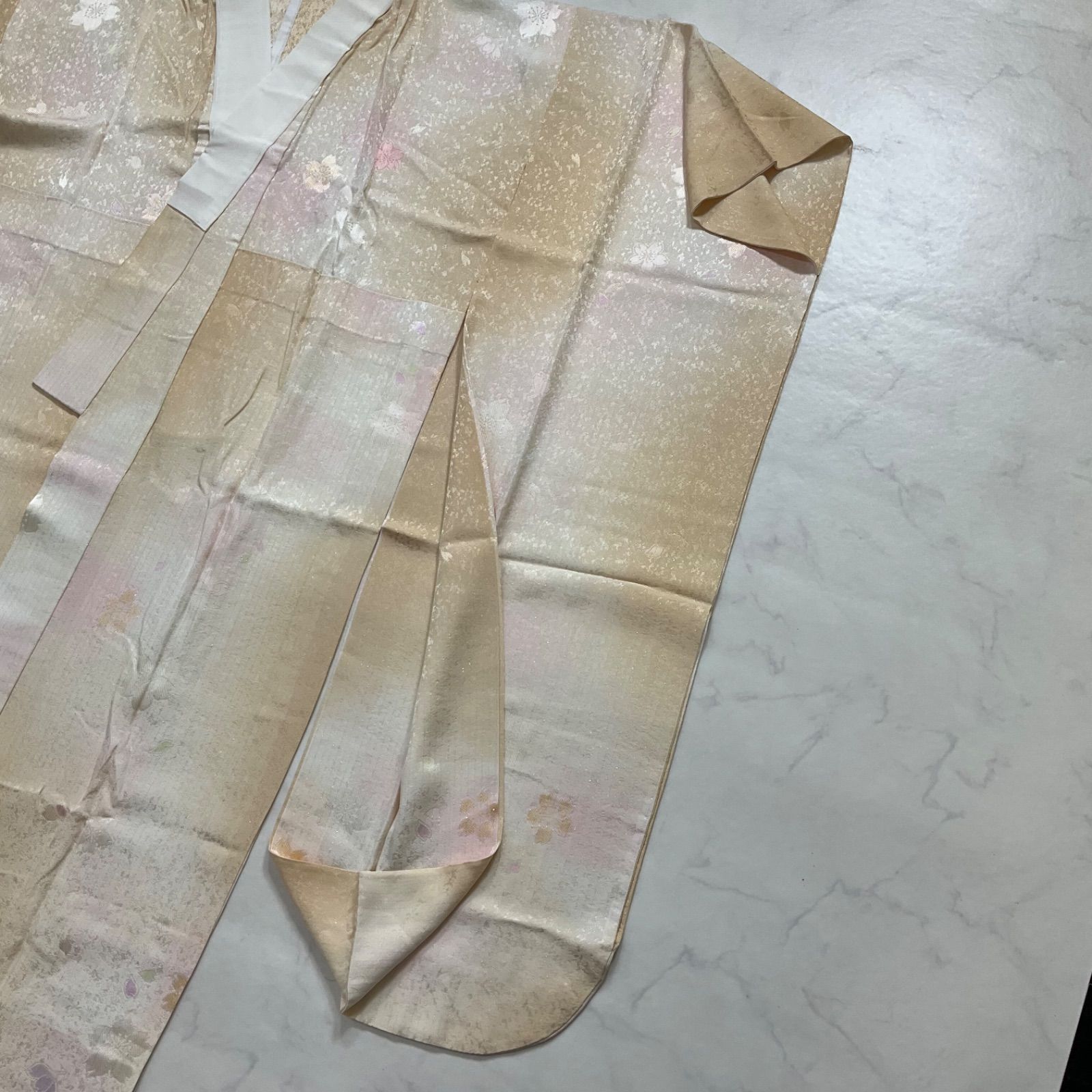 東レシルック⭐︎単衣長襦袢⭐︎居敷当て付き⭐︎紙人形仕立て⭐︎京都