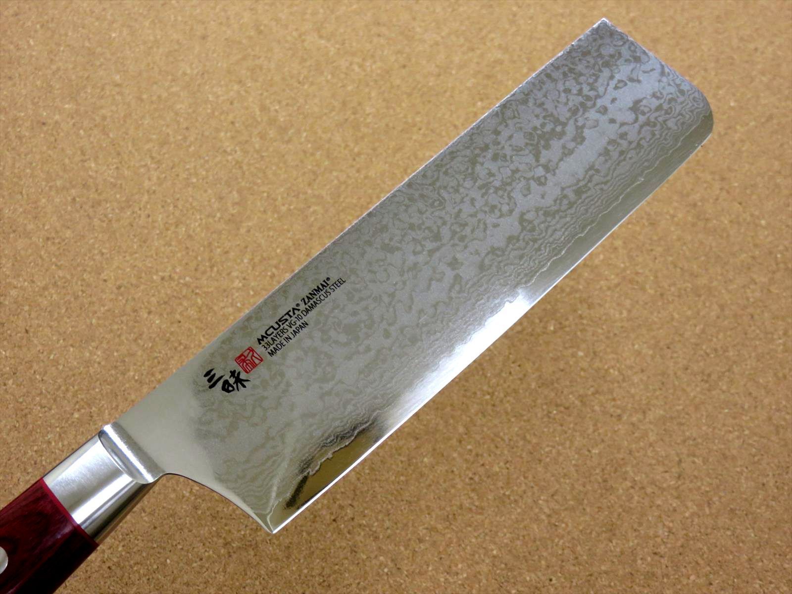 関の刃物 菜切り包丁 16.5cm (165mm) 三昧 クラシック プロ 紅蓮 ダマスカス 33層鋼 芯金VG-10 赤合板 最高級 両刃包丁 野菜切り  日本製 - メルカリ