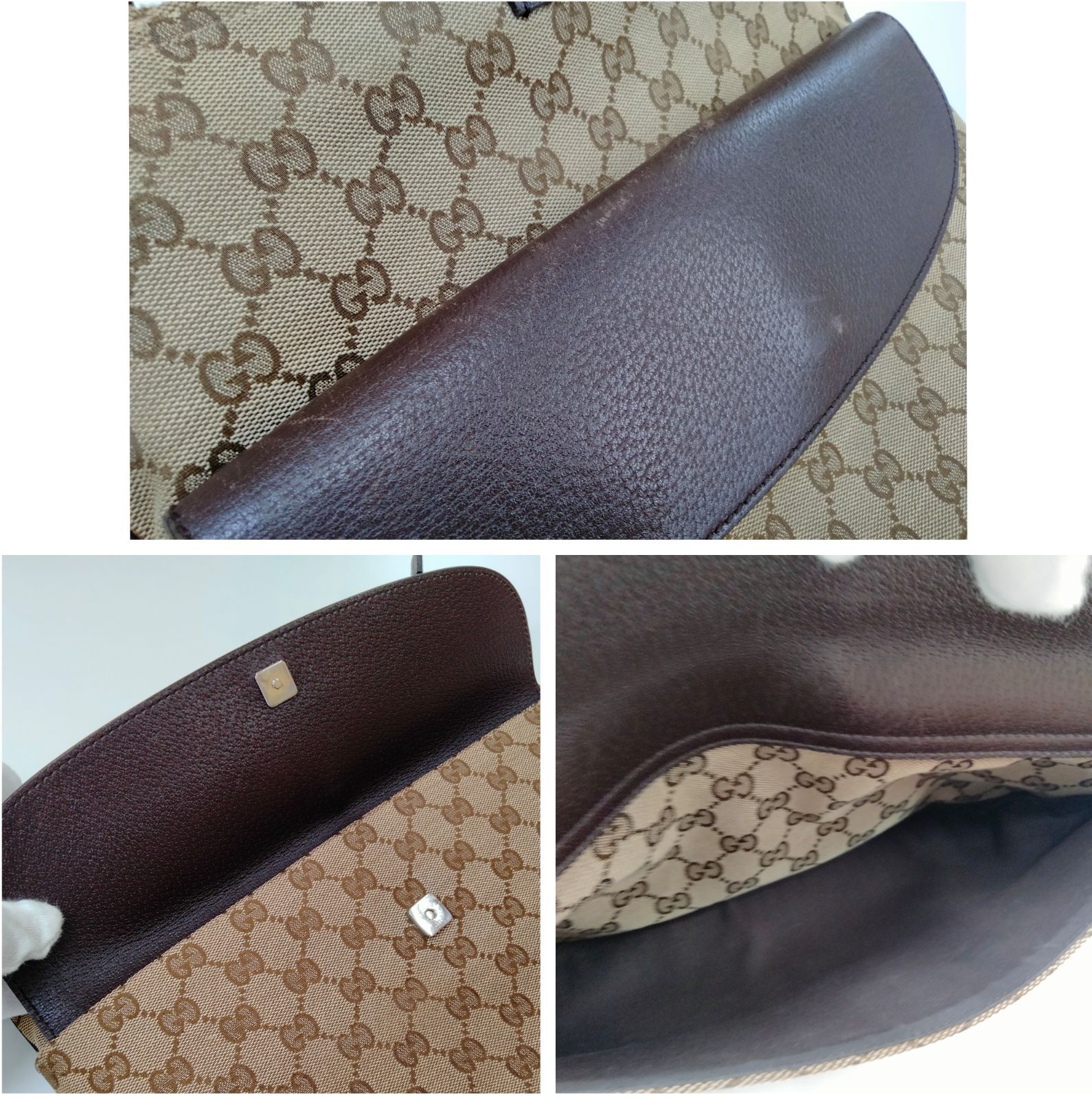 美品 GUCCI メッセンジャーバッグ シェリーライン GG キャンバス GUCCI グッチ シェリーライン ベージュ ブラウン GGスプリーム
